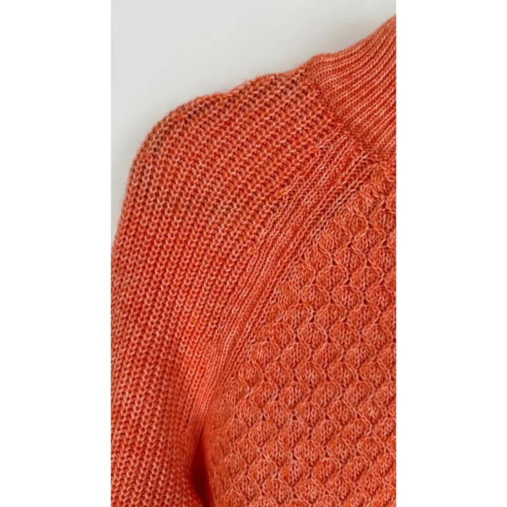 Talbots Mock Neck Wool Blend Sweater Pullover Womens XL Orange Long Sleeve